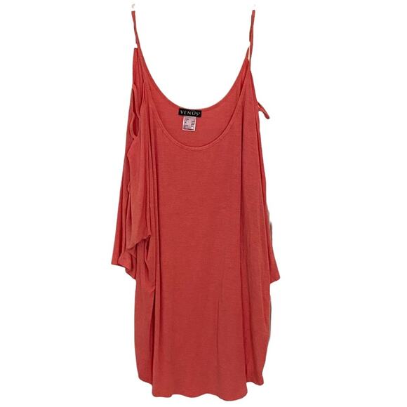 Venus Coral Strappy Cold shoulder long sleeve top L - Picture 1 of 4